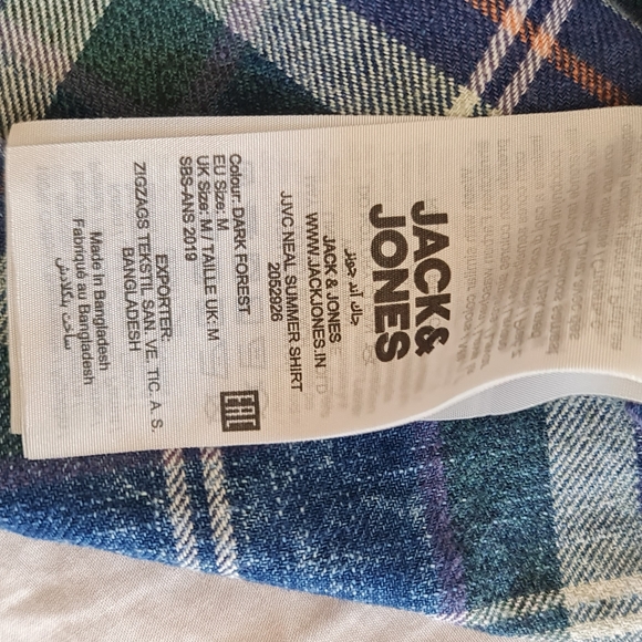 Jack&Jones vintage plaid shirt - Medium- Blue/Green - Picture 6 of 8